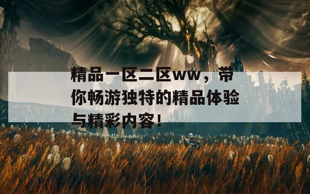 精品一区二区ww，带你畅游独特的精品体验与精彩内容！  第1张