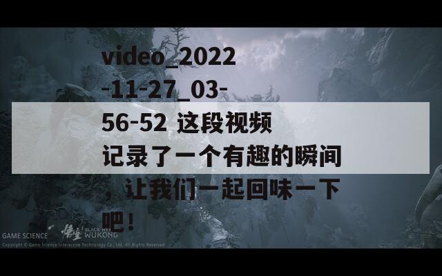 video_2022-11-27_03-56-52 这段视频记录了一个有趣的瞬间，让我们一起回味一下吧！