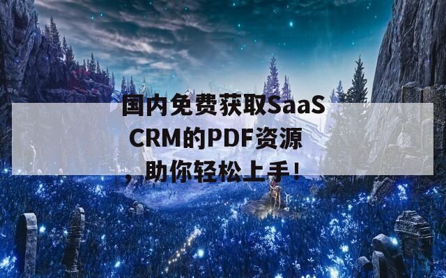 国内免费获取SaaS CRM的PDF资源，助你轻松上手！  第1张