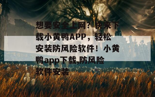 想要安全上网？快来下载小黄鸭APP，轻松安装防风险软件！小黄鸭app下载,防风险软件安装