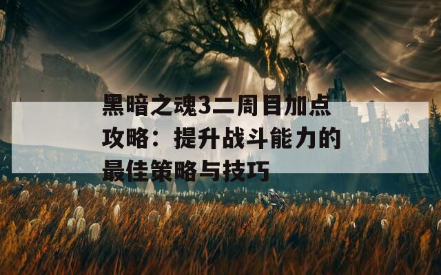 黑暗之魂3二周目加点攻略：提升战斗能力的最佳策略与技巧  第1张