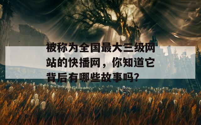 被称为全国最大三级网站的快播网，你知道它背后有哪些故事吗？