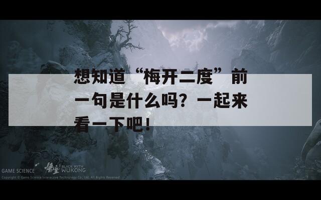 想知道“梅开二度”前一句是什么吗？一起来看一下吧！