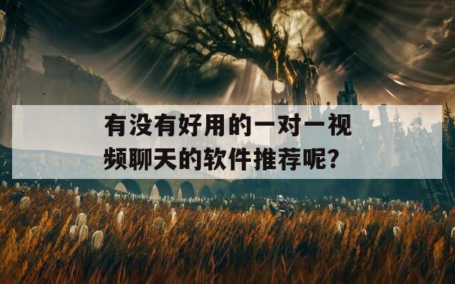 有没有好用的一对一视频聊天的软件推荐呢？  第1张