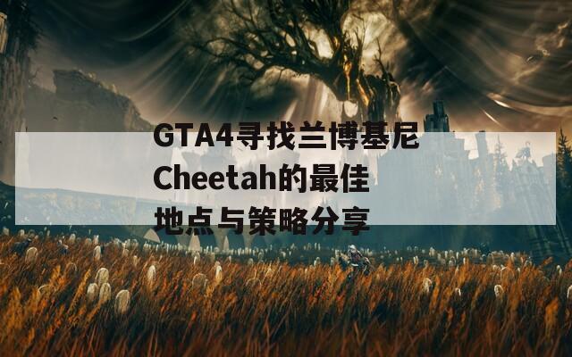 GTA4寻找兰博基尼Cheetah的最佳地点与策略分享