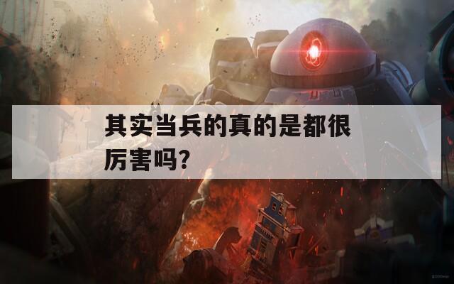 其实当兵的真的是都很厉害吗？  第1张