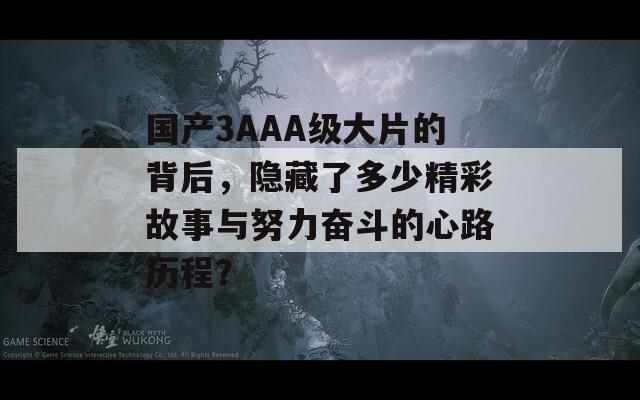 国产3AAA级大片的背后，隐藏了多少精彩故事与努力奋斗的心路历程？