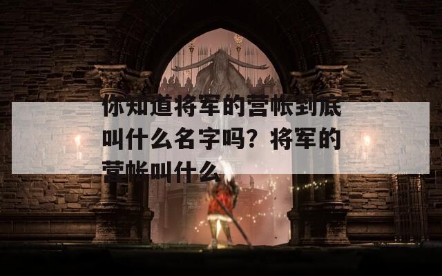 你知道将军的营帐到底叫什么名字吗？将军的营帐叫什么  第1张