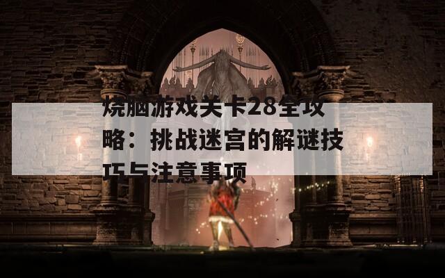 烧脑游戏关卡28全攻略：挑战迷宫的解谜技巧与注意事项