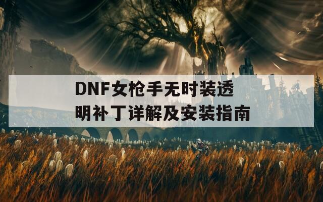 DNF女枪手无时装透明补丁详解及安装指南  第1张