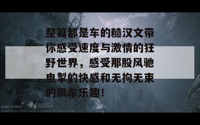 整篇都是车的糙汉文带你感受速度与激情的狂野世界，感受那股风驰电掣的快感和无拘无束的飙车乐趣！