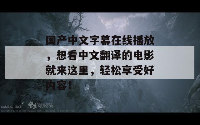 国产中文字幕在线播放，想看中文翻译的电影就来这里，轻松享受好内容！