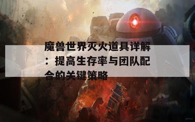 魔兽世界灭火道具详解：提高生存率与团队配合的关键策略