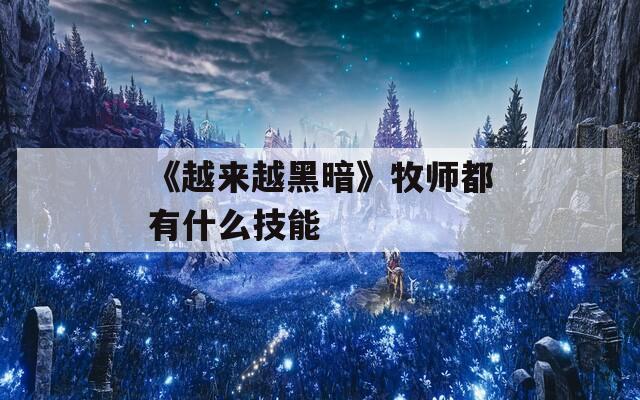 《越来越黑暗》牧师都有什么技能